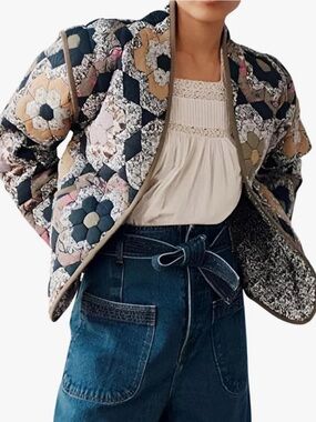 Floral Quilted Reversible Lightweight Jacket / Vest